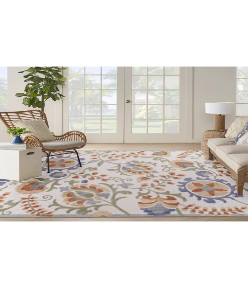 Nourison Aloha Ivory Blue ALH17 9 ft. X 12 ft. Rectangle Rug