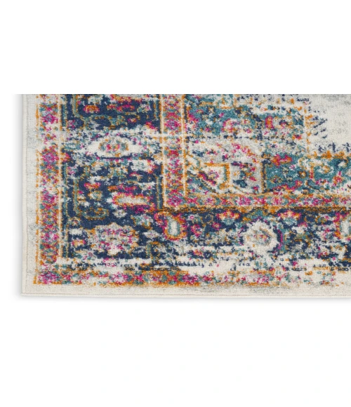 Nourison Passion Ivory Blue PSN03 2 ft. 2 in. X 10 ft. Rectangle Rug