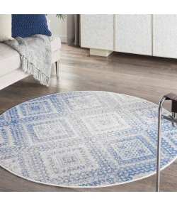 Nourison Home Whimsicle WHS17 Ivory Blue 5 ft. Round Area Rug