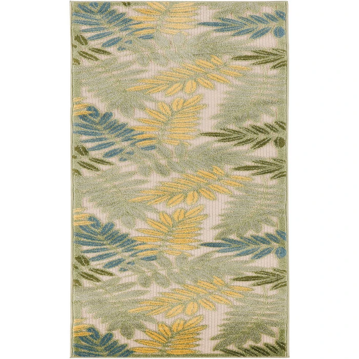 Nourison Aloha Green Multicolor ALH18 2 ft. X 6 ft. Rectangle Rug