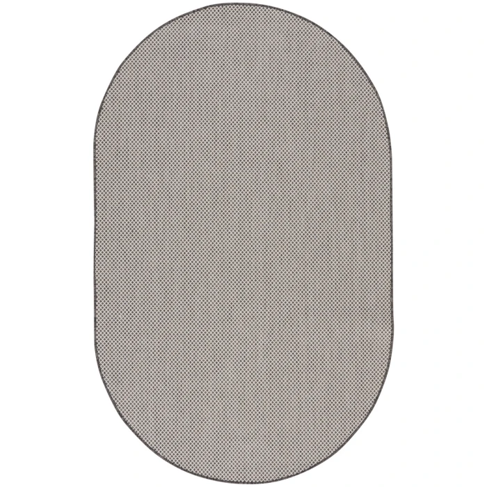 Nourison Courtyard Ivory/Charcoal COU01 5 ft. X 8 ft. Oval Rug