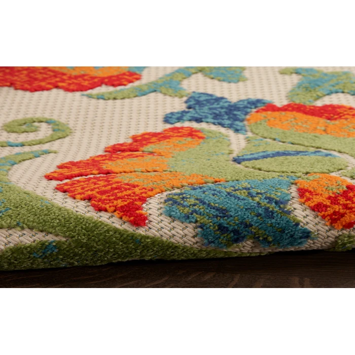 Nourison Aloha Red Multicolor ALH17 6 ft. X 9 ft. Rectangle Rug