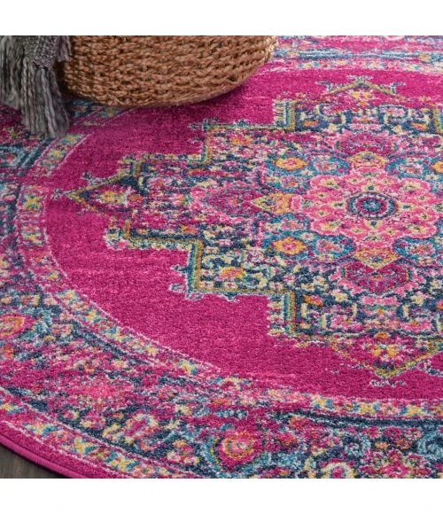 Nourison Passion Round Area Rug PSN03-Fuchsia
