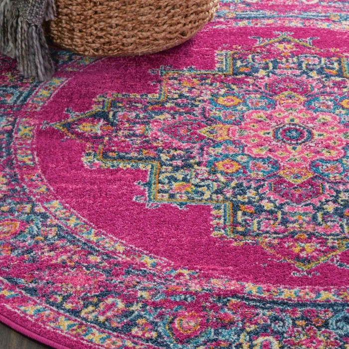Nourison Passion Round Area Rug PSN03-Fuchsia