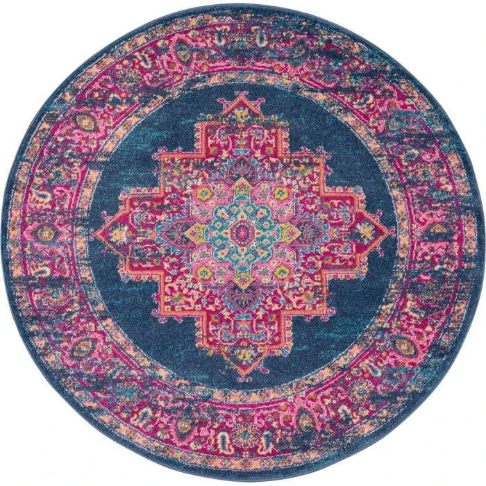 Nourison Passion Round Area Rug PSN03-Blue
