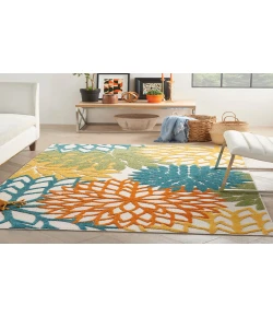 Nourison Home Aloha ALH05 Turquoise Multicolor 3 ft. 6 in. X 5 ft. 6 in. Area Rug