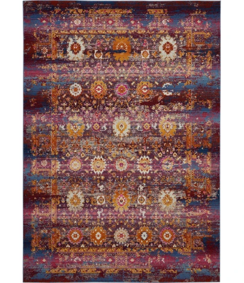 Nourison Vintage Kashan Area Rug VKA03-Red/Multicolor