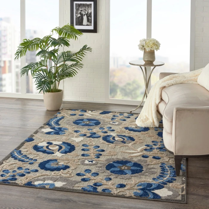 Nourison Aloha Area Rug ALH17-Natural/Blue