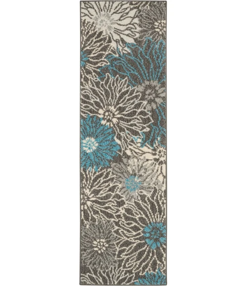 Nourison Passion Runner Area Rug PSN17-Charcoal/Blue