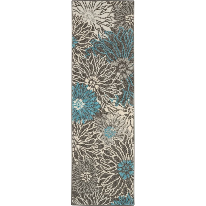 Nourison Passion Runner Area Rug PSN17-Charcoal/Blue