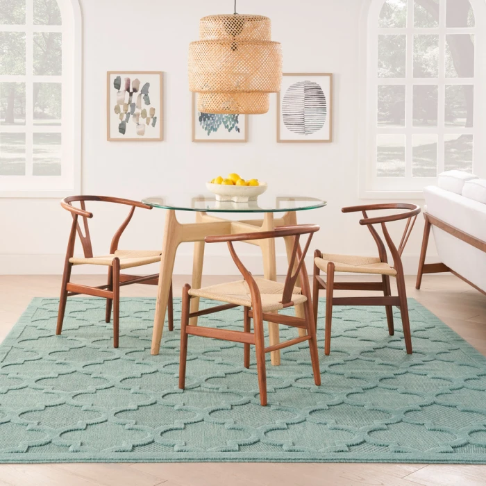 Nourison Easy Care Area Rug NES01 Aqua/Teal