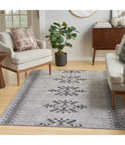 Nourison Home New Concept Washables SR109 Ivory Charcoal 5 ft. 3 in. X 7 ft. 3 in. Area Rug