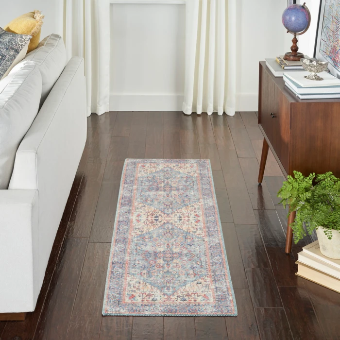 Nicole Curtis Machine Washable Series 1 Area Rug SR104 Blue/Multi