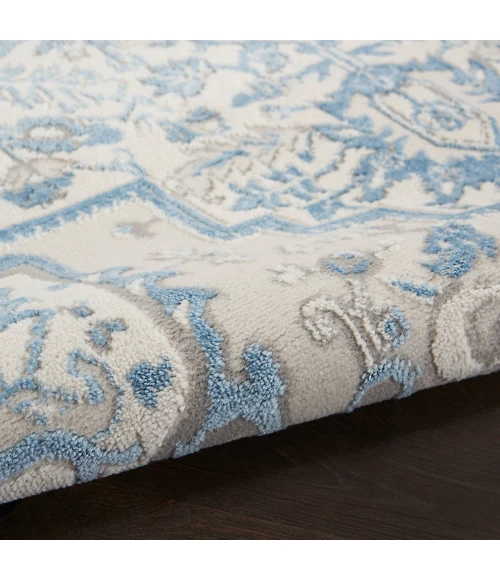 Nourison Elation Area Rug ETN10 Ivory Blue 7'10" x 9'10"