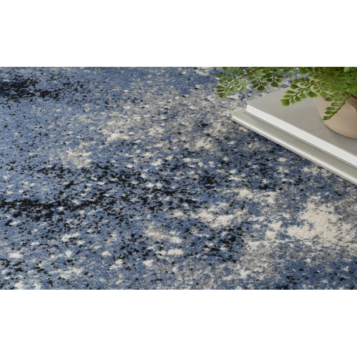 Nourison Passion Light Blue Black PSN10 4 ft. Round Rug