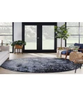Nourison Passion Light Blue Black PSN10 8 ft. Round Rug