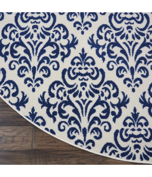 Nourison Grafix Round Area Rug GRF06-White/Blue