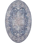 Nicole Curtis Machine Washable Series 1 Ivory Navy SR101 7 ft. 10 in. Round Rug