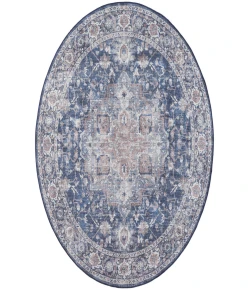 Nourison Home New Concept Washables SR101 Ivory Navy 7 ft. 10 in. Round Area Rug