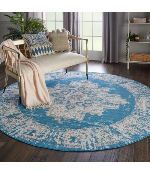 Nourison Grafix Round Area Rug GRF14-Blue