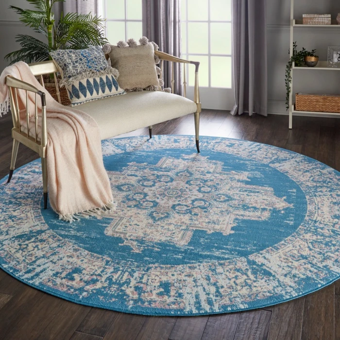 Nourison Grafix Round Area Rug GRF14-Blue