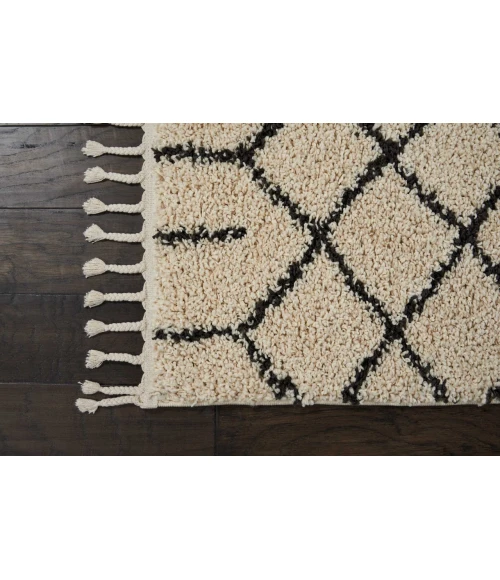 Nourison Moroccan Shag Runner Area Rug MRS01-Cream
