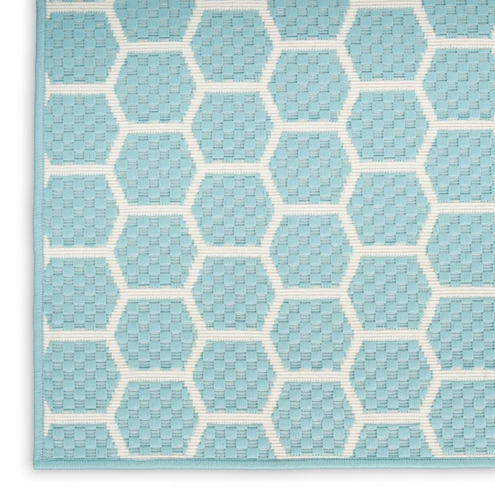 Nourison Twist Reversible Aqua TWS01 6 ft. Rect. Rug
