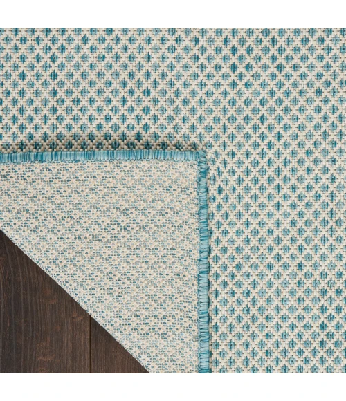 Nourison Courtyard Area Rug COU01 Ivory Aqua 3' x 5'