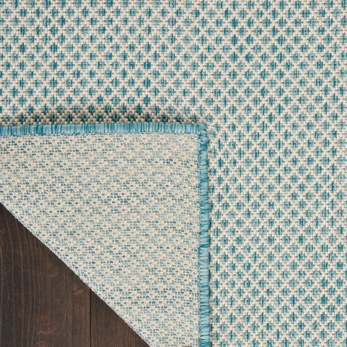 Nourison Courtyard Area Rug COU01 Ivory Aqua 3' x 5'