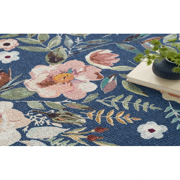Nourison Nourison Washables Navy Multicolor NWB01 6 ft. X 9 ft. Rectangle Rug