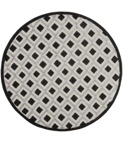 Nourison Home Aloha ALH26 Black White 4 ft. Round Area Rug