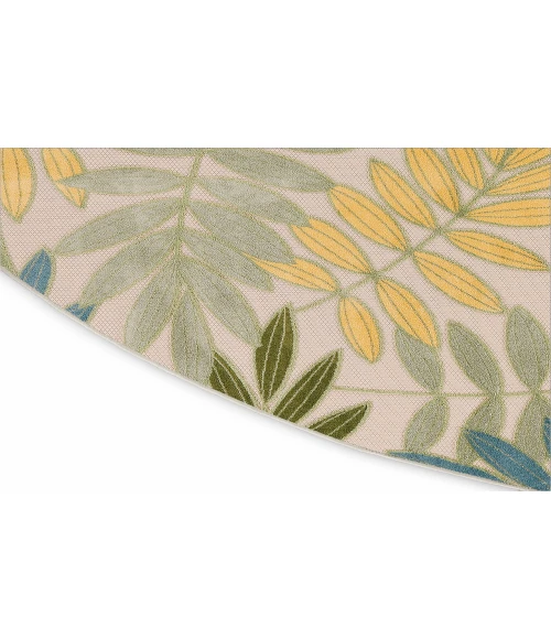 Nourison Aloha Green Multicolor ALH18 5 ft. 3 in. Round Rug