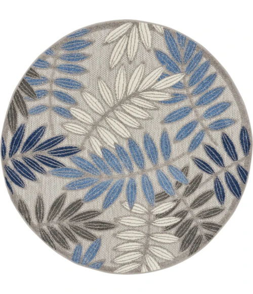 Nourison Aloha Round Area Rug ALH18-Grey/Blue