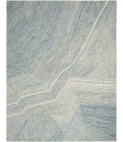 DKNY Pure Angles ANG01 Ivory Blue 7 ft. 9 in. X 9 ft. 9 in. Area Rug