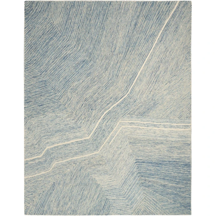 DKNY Pure Angles Ivory Blue ANG01 8 ft. X 10 ft. Rect. Rug
