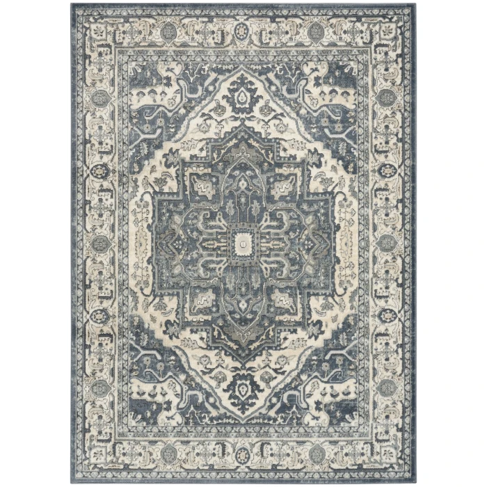 Nourison Quarry Navy Ivory QUA18 5 ft. X 7 ft. Rect. Rug