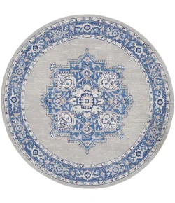 Nourison Home Whimsicle WHS03 Grey Blue 8 ft. Round Area Rug