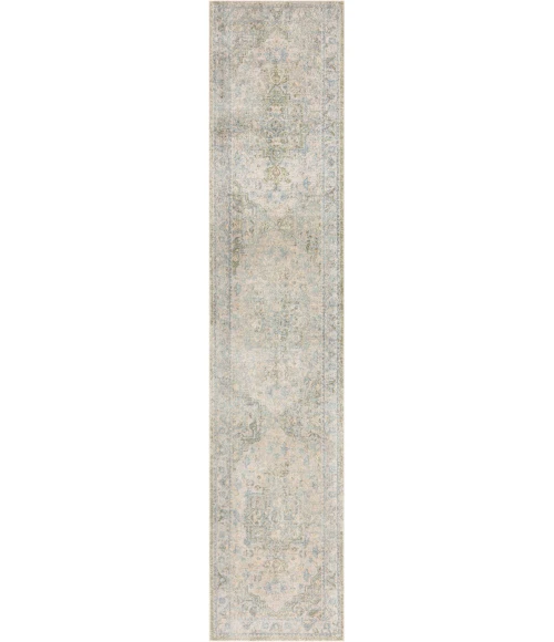 Nourison Astra Machine Washable Blue Green ASW12 2ft.2in. x 12ft. Rect. Rug