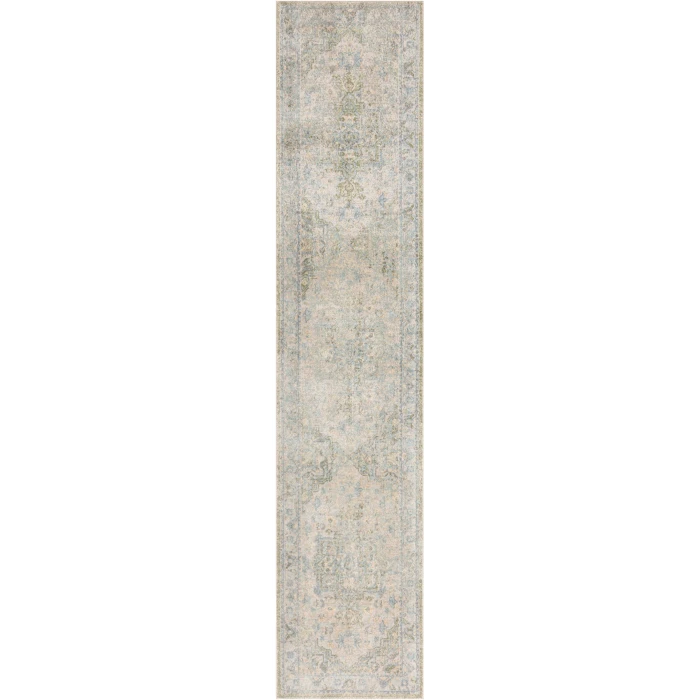 Nourison Astra Machine Washable Blue Green ASW12 2ft.2in. x 12ft. Rect. Rug