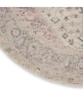 Nourison Tranquil Round Area Rug TRA06-Ivory/Pink