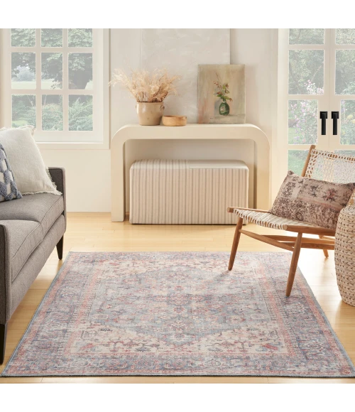Nicole Curtis Machine Washable Series 1 Area Rug SR104 Blue/Multi