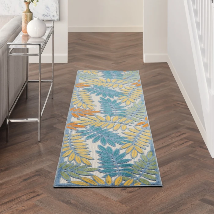 Nourison Aloha Area Rug ALH18 Ivory/Multi 2'3" x 8'