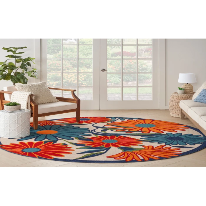 Nourison Aloha Multicolor ALH33 5 ft. 3 in. Round Rug