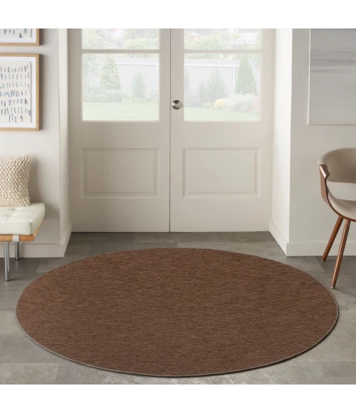 Nourison Washable Solutions Mocha WSL01 8 ft. X Round Rug
