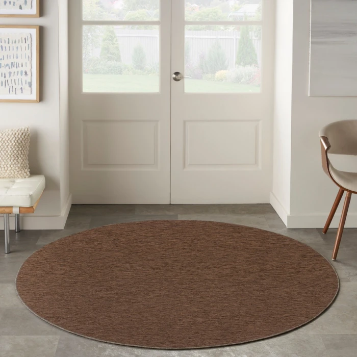 Nourison Washable Solutions Mocha WSL01 8 ft. X Round Rug