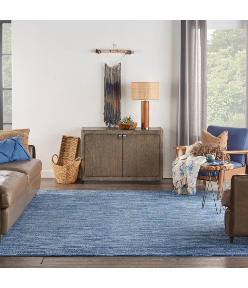 Nourison Essentials Navy Blue Area Rug NRE01-Navy Blue