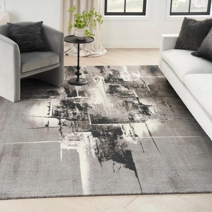Nourison Twilight Area Rug TWI30 Grey/Ivory/Black