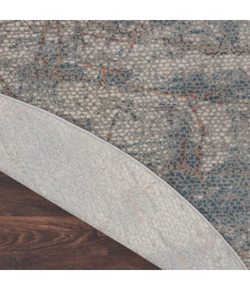 Nourison Rustic Textures Area Rug RUS15 Light Grey/Blue 5'3" Round