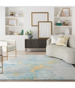 Nourison Home Prismatic PRS26 Seafoam Gold 8 ft. 6 in. X 11 ft. 6 in. Area Rug