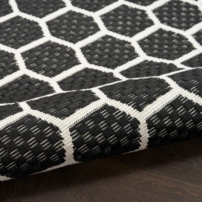 Nourison Twist Reversible Black TWS01 6 ft. X 9 ft. Rect. Rug